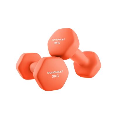 Set di 2 manubri rossi, 2 x 1.5 kg, arancione, 7 x 15 cm
