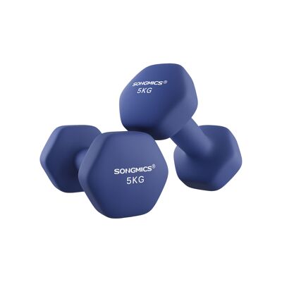 Set di 2 manubri, blu navy, 2 x 1.5 kg, arancione, 7 x 15 cm