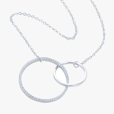 Twin Ring Pave Necklace