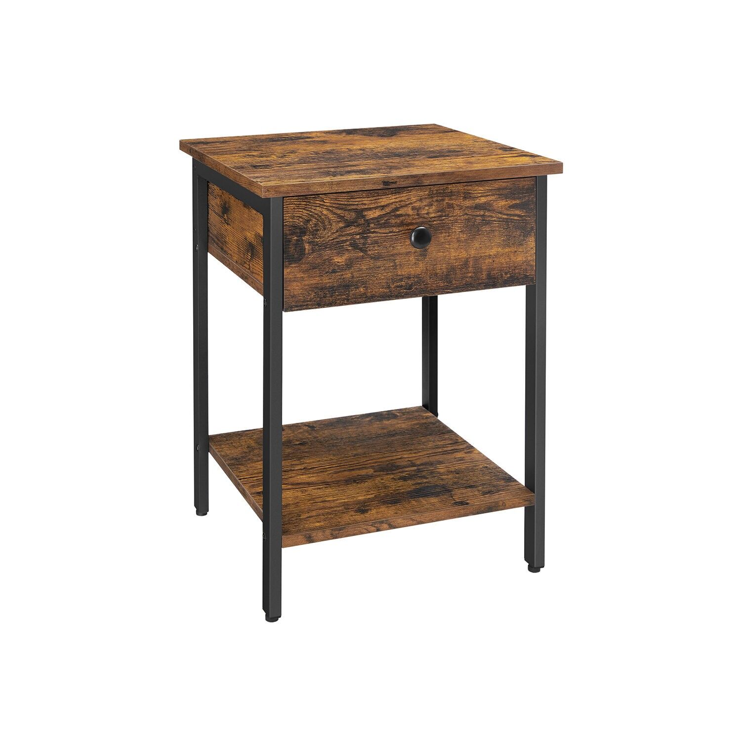 Side table with drawer, industrial look, 40 x 40 x 55 cm