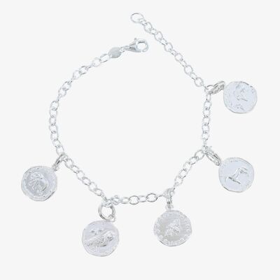 Charm e bracciale con moneta cavallo