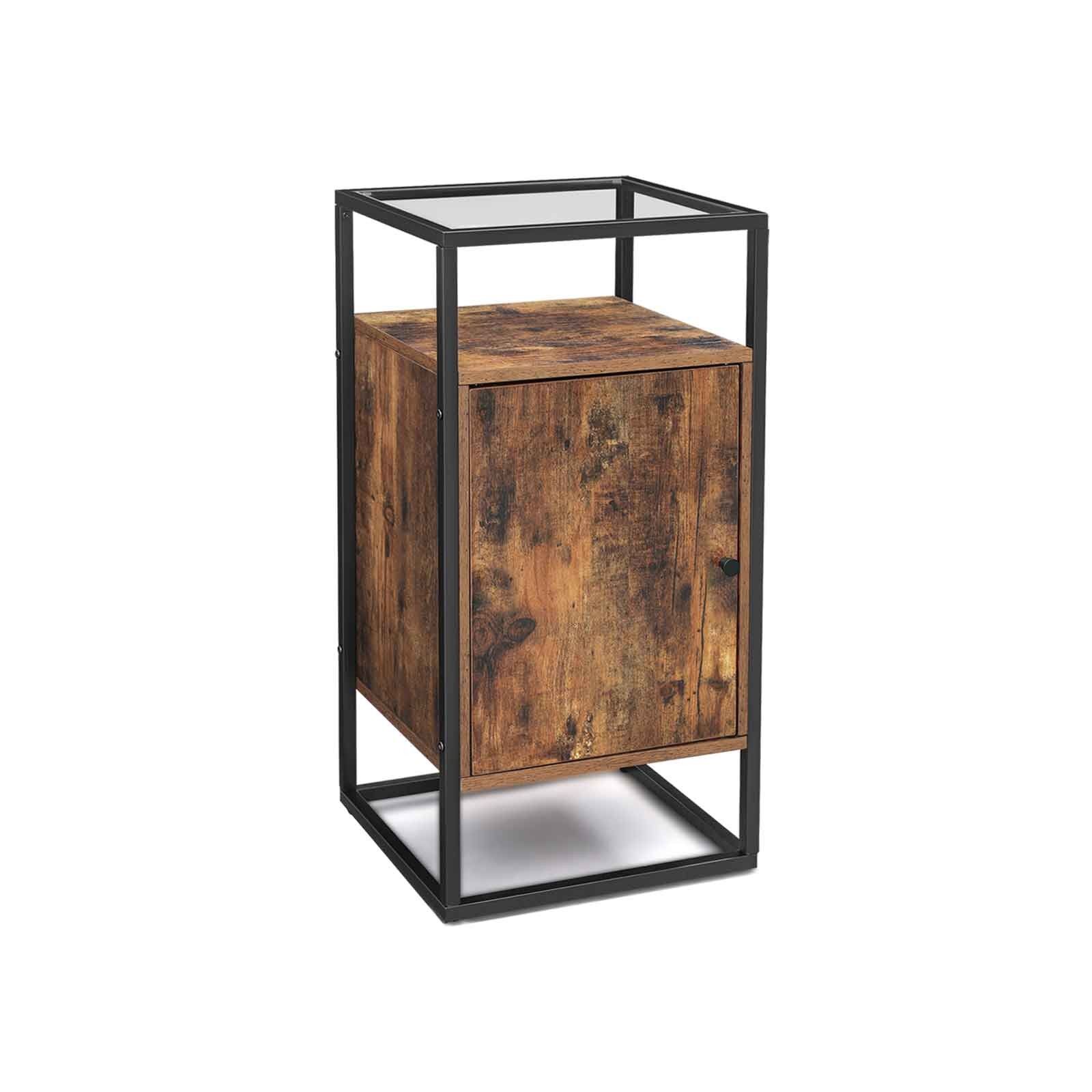 Bedside table with glass surface, 40 x 35 x 80 cm