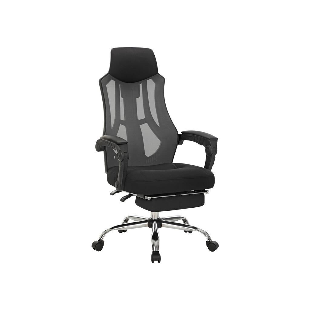 Chaise de bureau avec revêtement en maille, 65 x 70 x (117-125) cm (L x l x H) Hauteur d'assise (à partir du sol) : 46-54 cm Dimensions de l'assise : 53 x 50 cm (L x l) Dimensions du dossier : 50 x 71 cm (L x H) Hauteur des accoudoirs (à partir du siège) : 20 cm