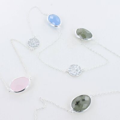 Silver Candy 5 Stone Mixed Necklace