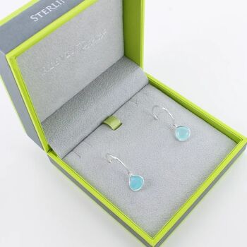 Boucles d'oreilles pendantes poire AQUA 3