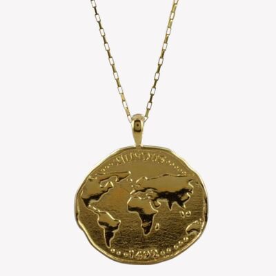 World Coin Necklace Gold