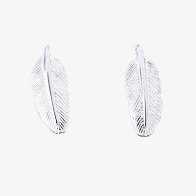 Small Sterling Silver Feather Studs