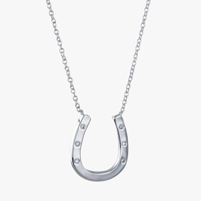 Sterling Silver PavE Horseshoe Necklace