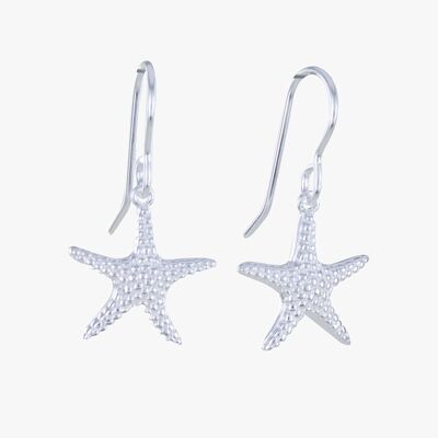 Sterling Silver Starfish Drop Earrings