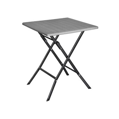 Mesa plegable efecto madera gris, 62 x 62 x 73 cm