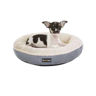 Panier pour chien gris, 55 x 12 cm (Ø x H) - Poids : 0.6 kg - Contenu de la livraison : - 1 x lit pour chien en forme de donut de Nicky Remarques : - Les produits avec coutures peuvent différer de 2 à 3 cm