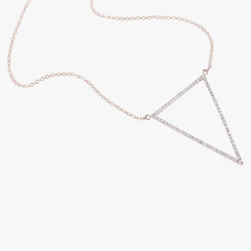 Iso Diamond Detail Triangle Necklace