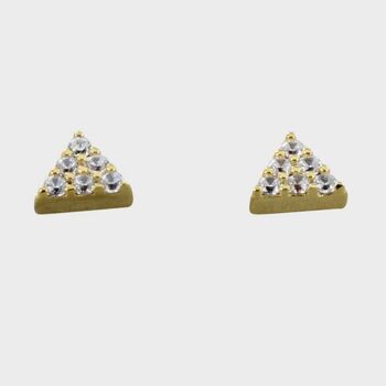 Argent Sterling Pavé Triangle Studs Or 1