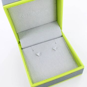 Argent Sterling Pavé Triangle Studs Or 4