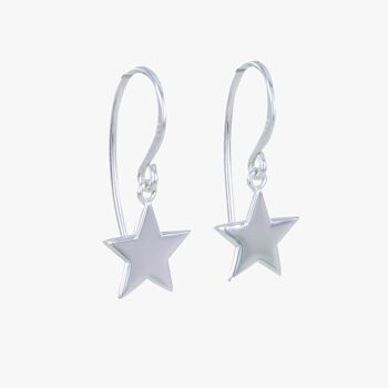 Boucles d'oreilles pendantes étoile en argent sterling 1