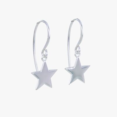 Boucles d'oreilles pendantes étoile en argent sterling