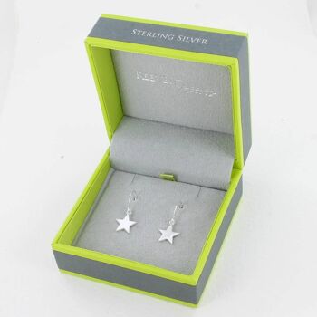 Boucles d'oreilles pendantes étoile en argent sterling 4