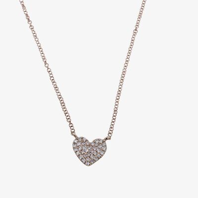 Diamond Heart Necklace Rose