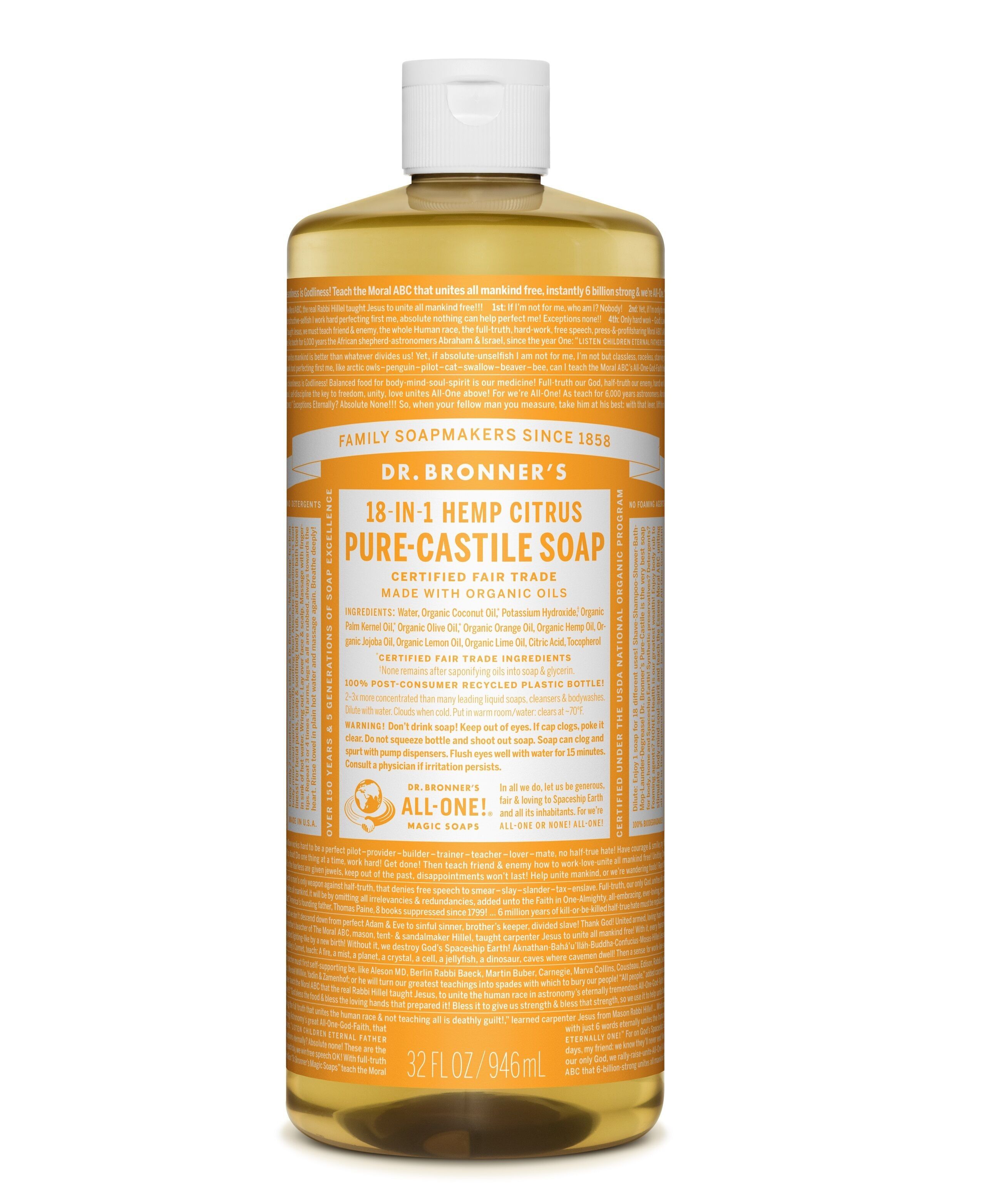 Dr. Bronner's Citrus Castile Liquid Soap 946ml