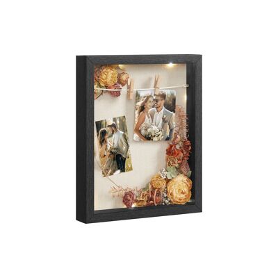 Cadre photo DIY idée cadeau noir, 30.4x5.5 x 38 cm (L x l x H) Profondeur intérieure : 3.5 cm