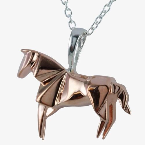 Origami Horse Necklace Rose