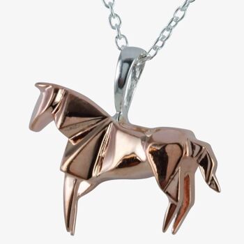 Collier Origami Cheval Rose 2