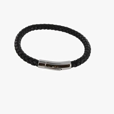 Trigger Happy Pulsera de cuero M020-BLK-21cm