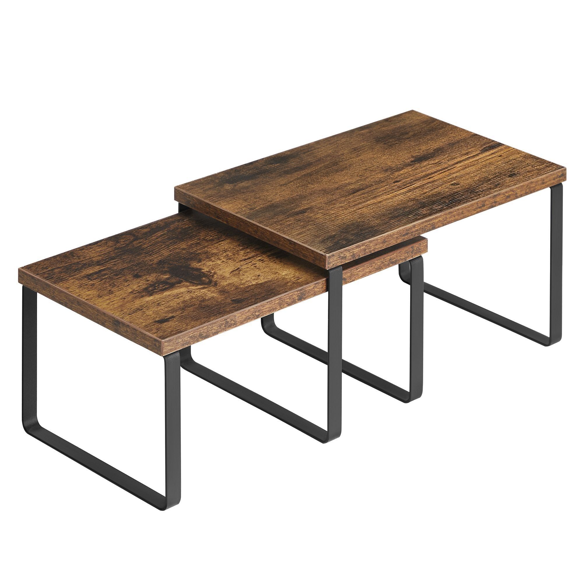 Spice racks set of 2 vintage brown-black, 29.7 x 19.5 x 15.5 cm (L x W x H) Dimensions small shelf: 29.7 x 18.5 x 13.6 cm