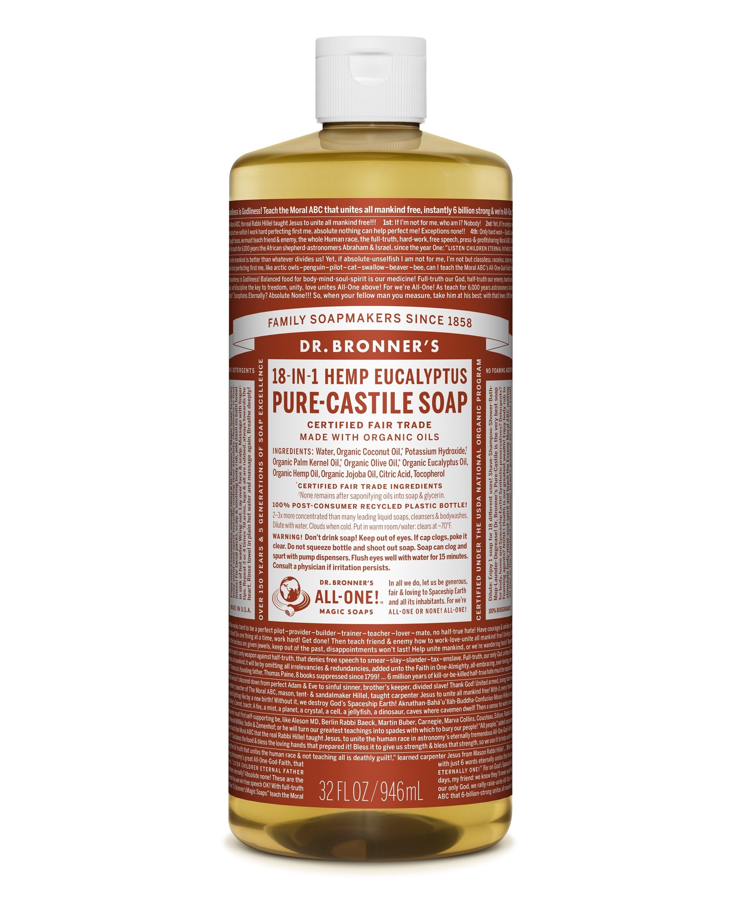 Dr. Bronner's Eucalyptus Castile Liquid Soap 946ml