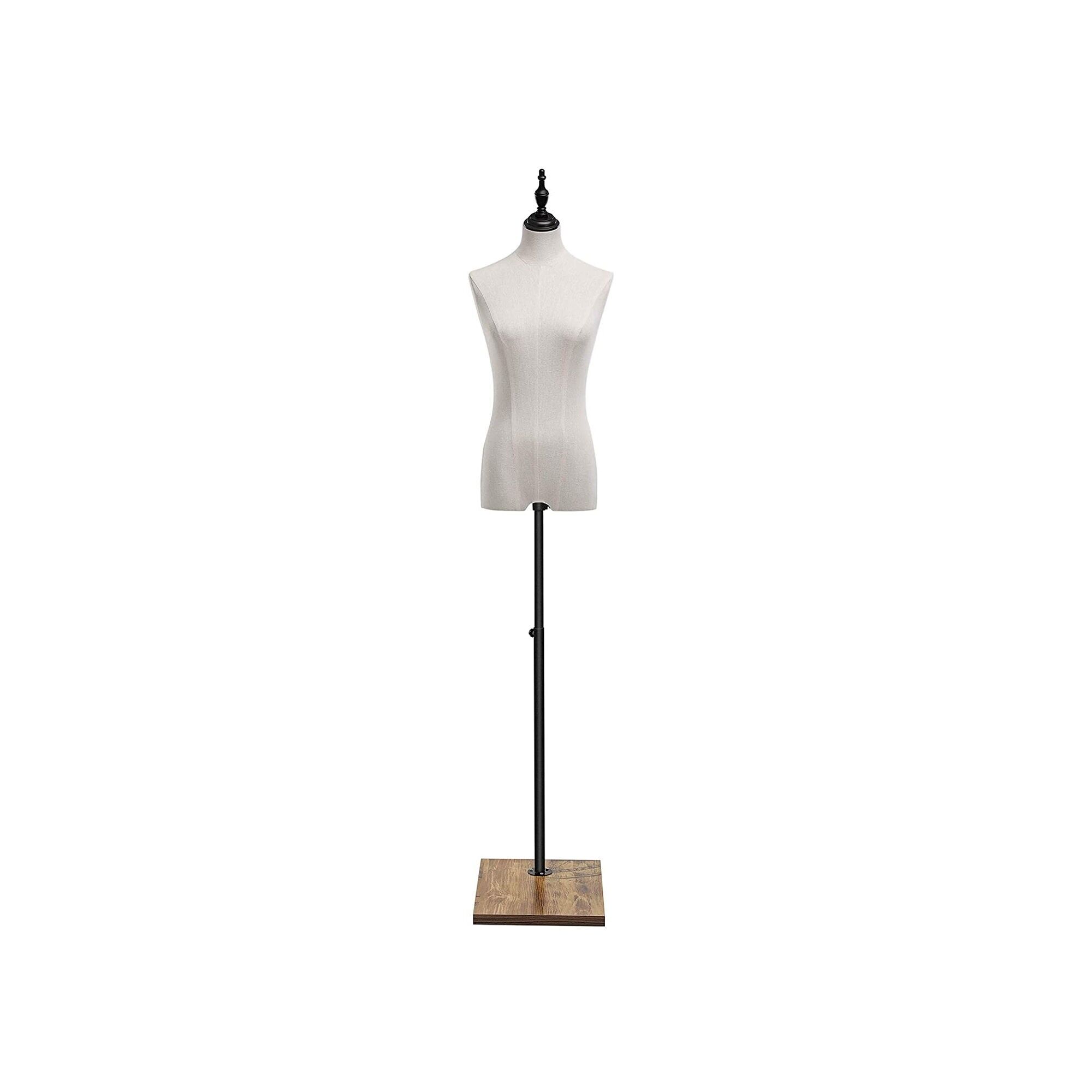 Mannequin réglable en hauteur, blanc, 30 x 40 x (140 - 180) cm (L x l x H) - Taille du vêtement : (taille M) - Buste : 88 cm - Taille : 64 cm - Hanches : 83 cm - Largeur des épaules : 34.5 cm