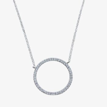 Collier grand cercle ouvert avec diamants 1