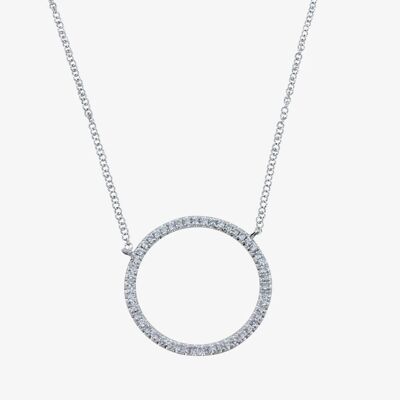 Large Diamond Open Circle Necklace