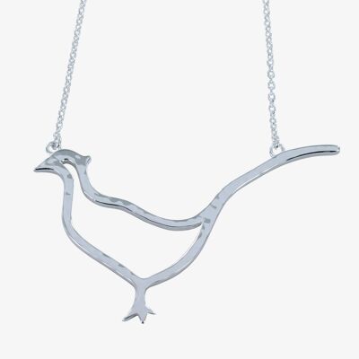 Sterling Silver Pheasant Large Necklace