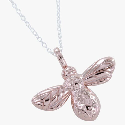 Sterling Silver Bumble Bee Necklace Rose