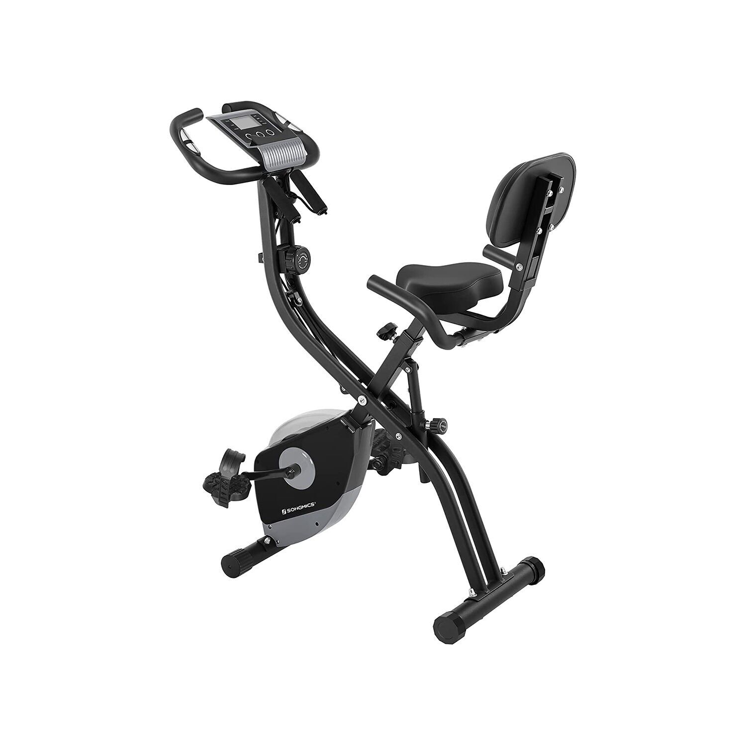 Exercise bike with resistance band, 100 x 51 x 113 cm (L x W x H) Folded dimensions: 58 x 51 x 133 cm