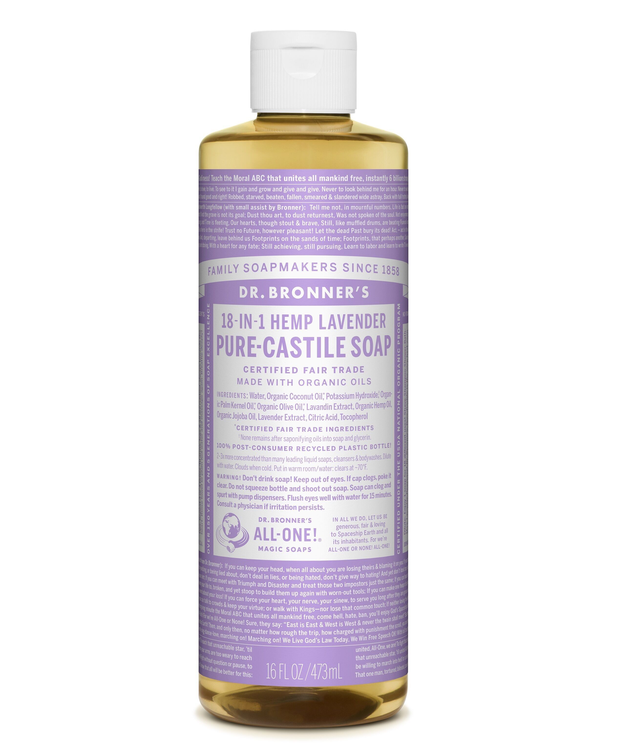 Dr. Bronner's Lavender Castile Liquid Soap 473ml