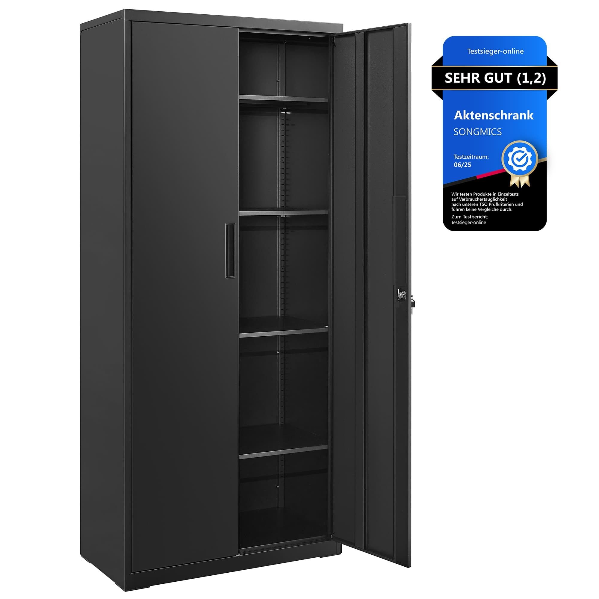 Steel storage cabinet for garage, gray, 40 x 80 x 180 cm