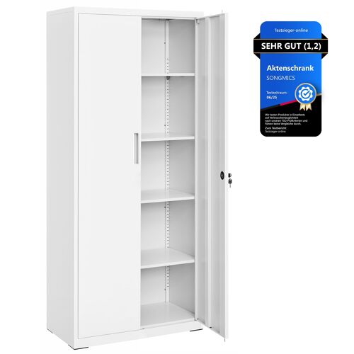 Multifunctional cabinet with adjustable shelves, grey-white, 40 x 80 x 180 cm