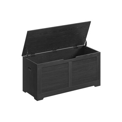 Banc à chaussures avec rangement, style campagnard, noir ébène, 100 x 40 x 46 cm