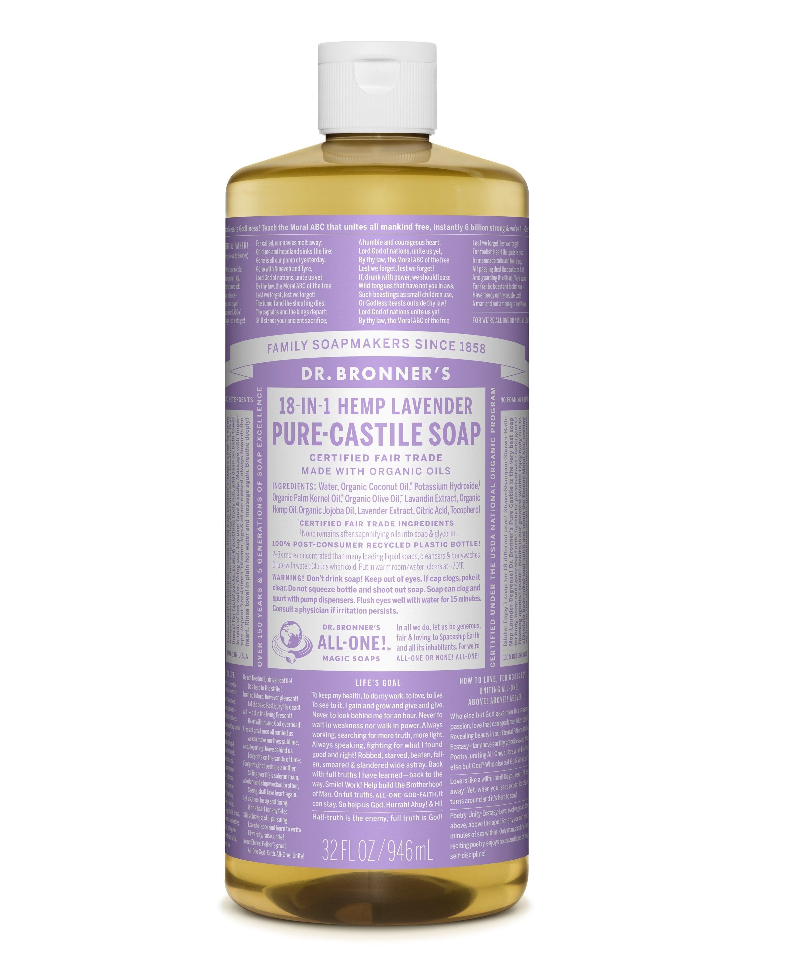 Dr. Bronner's Lavender Castile Liquid Soap 946ml