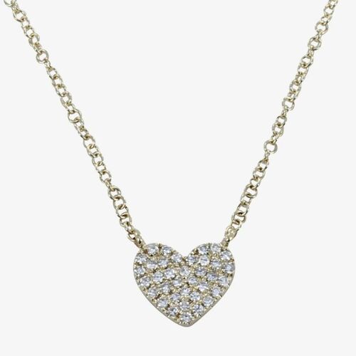 Diamond Heart Necklace Gold