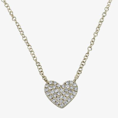 Diamond Heart Necklace Gold