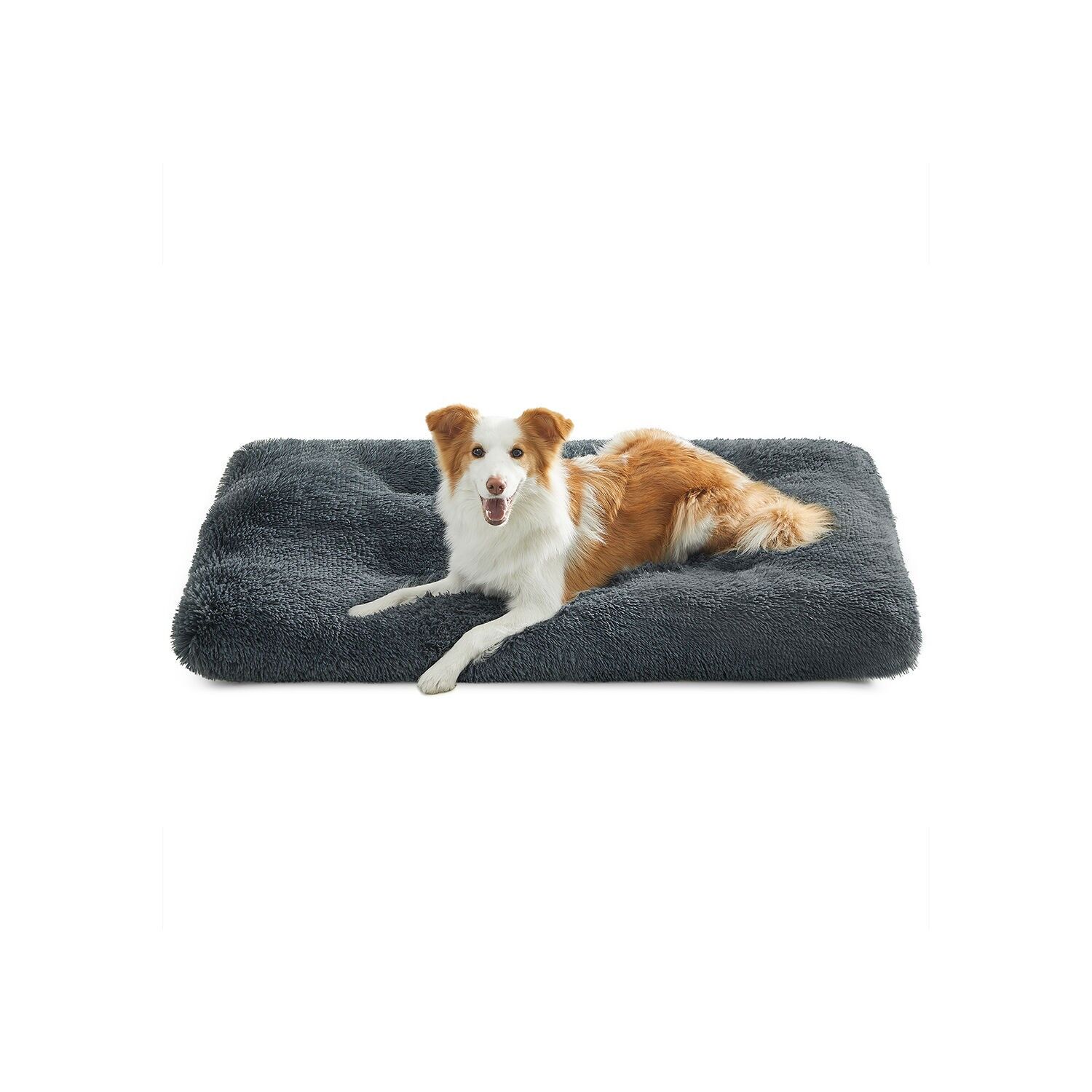 Fluffy dog bed 110 x 73 cm dark gray