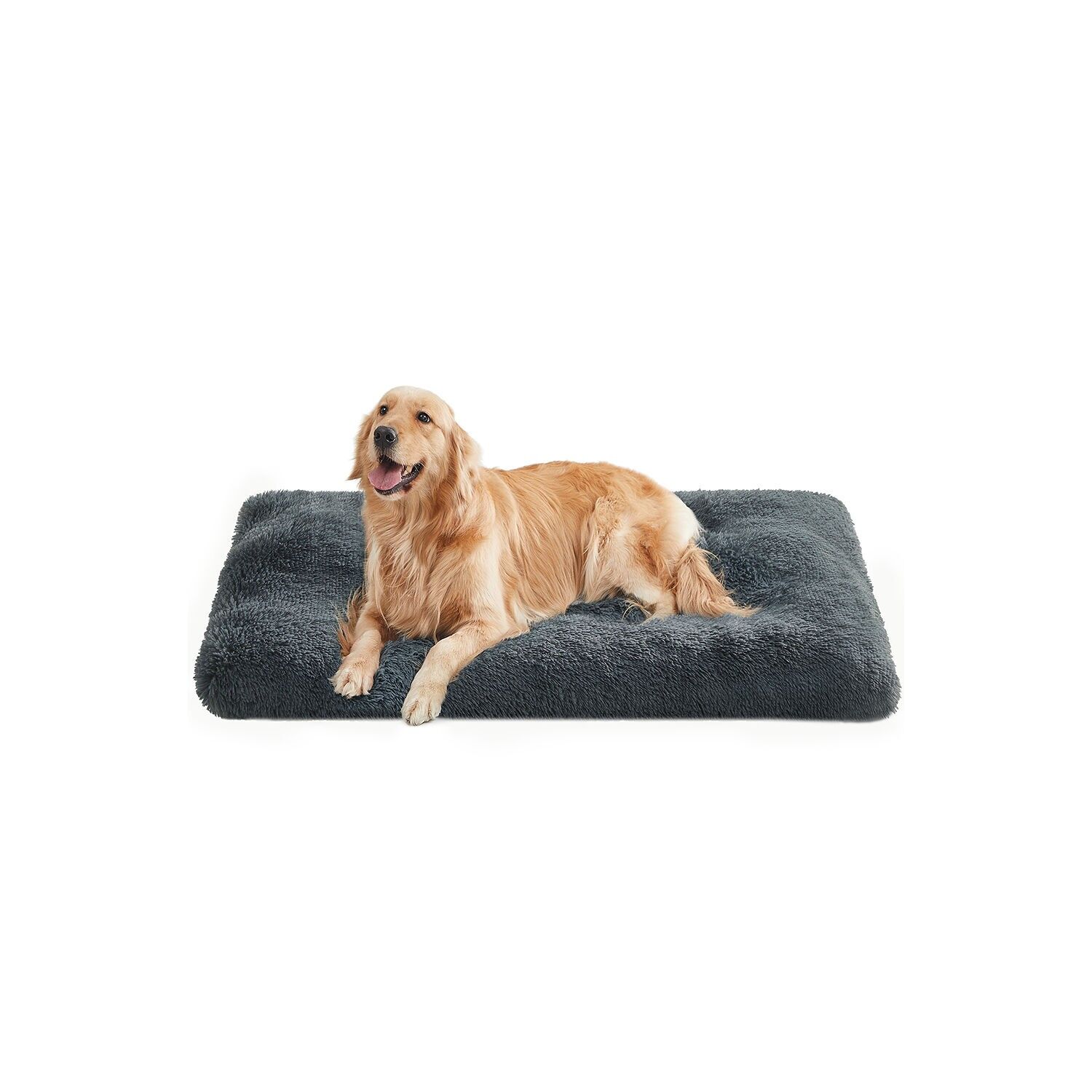 Fluffy dog bed 122 x 74 cm dark gray