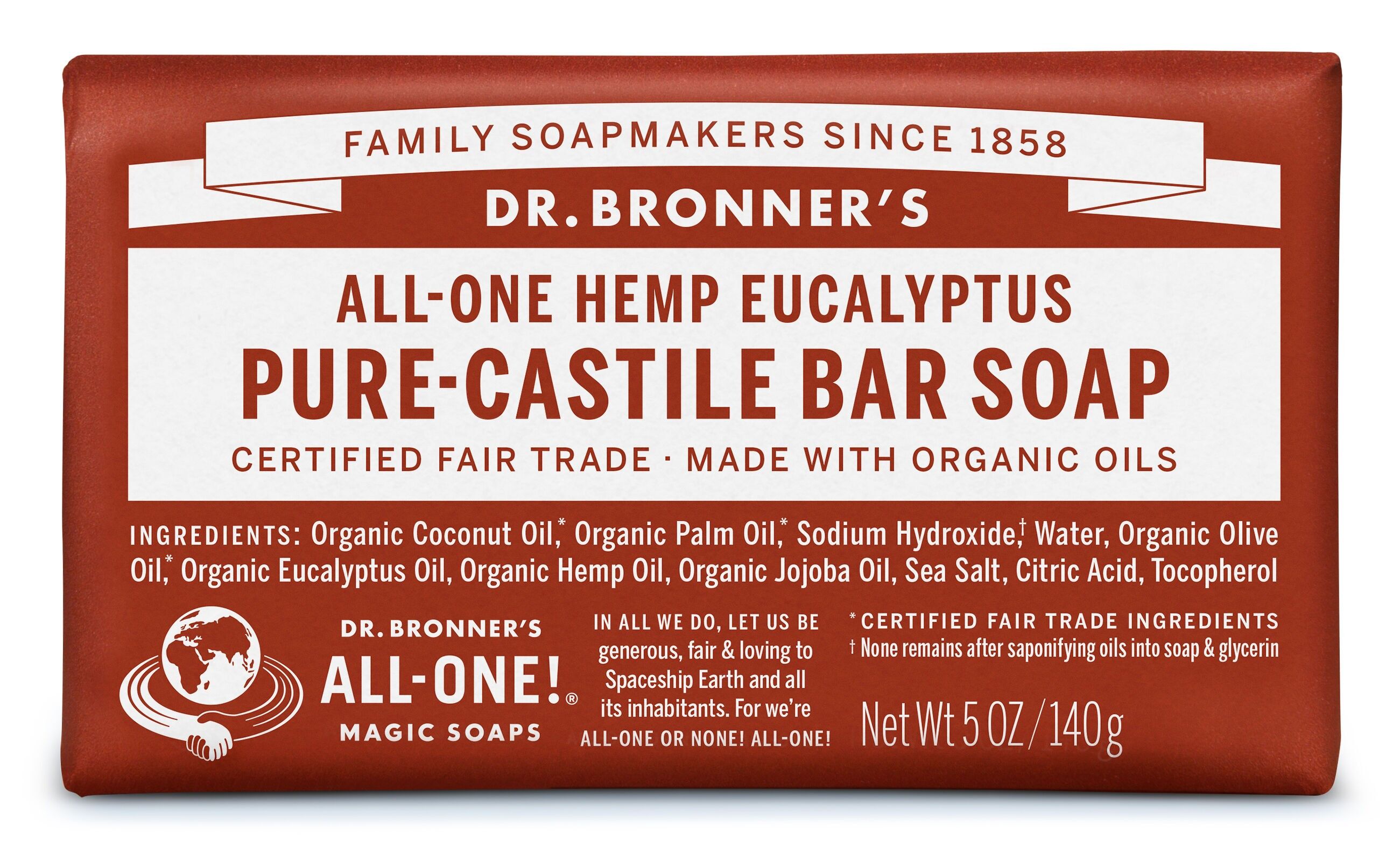 Dr. Bronner's Organic Eucalyptus Soap Bar 140g