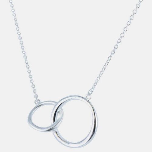 Twin Ring Necklace Silver