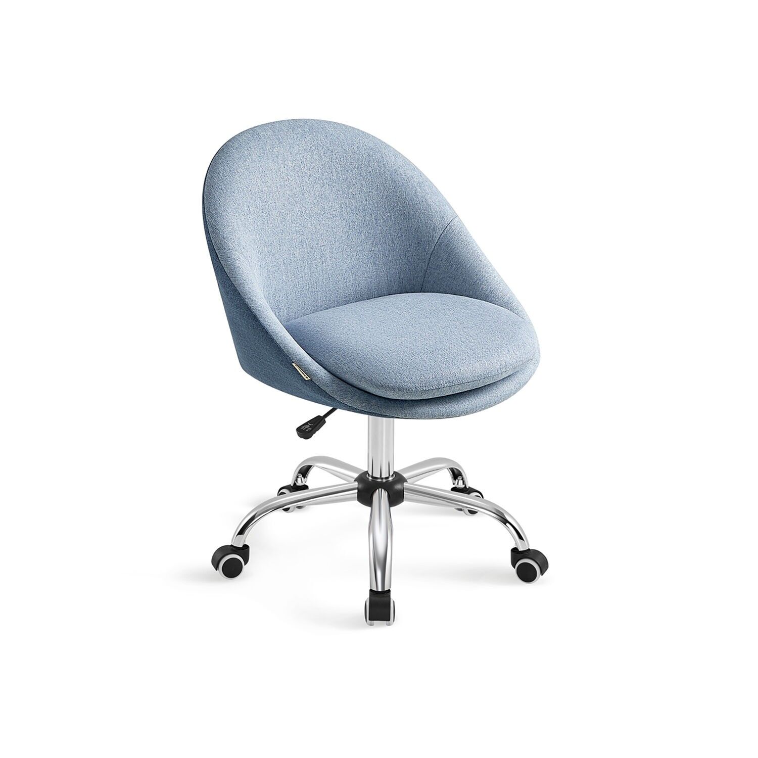 Swivel chair blue, 60 x 60 x (80-90) cm (D x W x H) Seat height (from floor): 47-57 cm Seat size: 45 x 42 cm (D x W) Backrest height: 47 cm Total cushion thickness: 12 cm Top cushion thickness: 7 cm