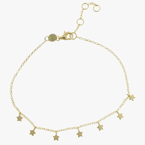 Starry Sterling Silver Charm Bracelet Gold