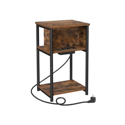 Bedside table with socket, 30 x 34 x 58 cm
