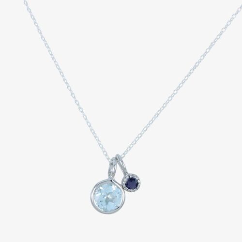 Iris Blue Topaz and Iolite Necklace